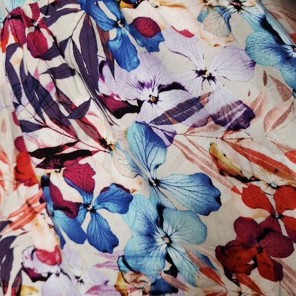 Avenue Womens Dress Size 22/24 Multicolor Feminine Floral V-Neck Short Sleeve - Picture 9 of 12